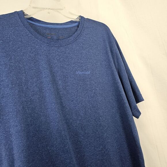 Marmot Men's Size XL Blue Heathered Active Wear T Shirt Short Sleeve - Picture 3 of 6